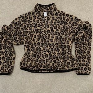 Cheetah print quarter zip